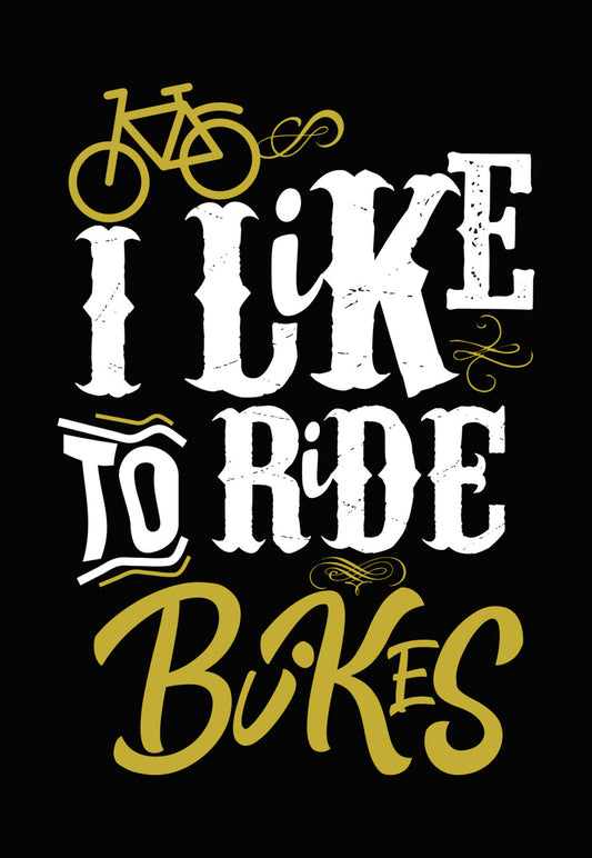 Elegant Gold Script Bikes DTF Transfer