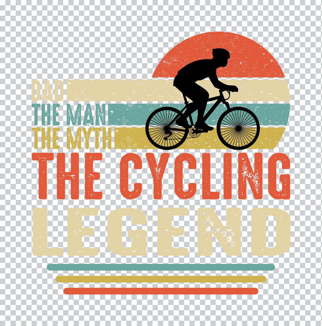 Retro Dad the Cycling Legend DTF Transfer