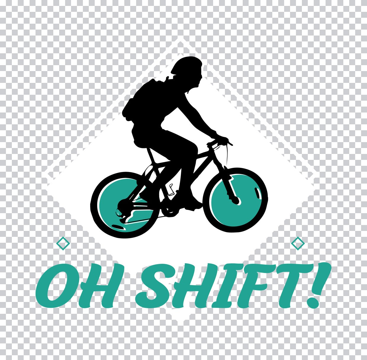 Oh Shift Mountain Biker Humor DTF Transfer
