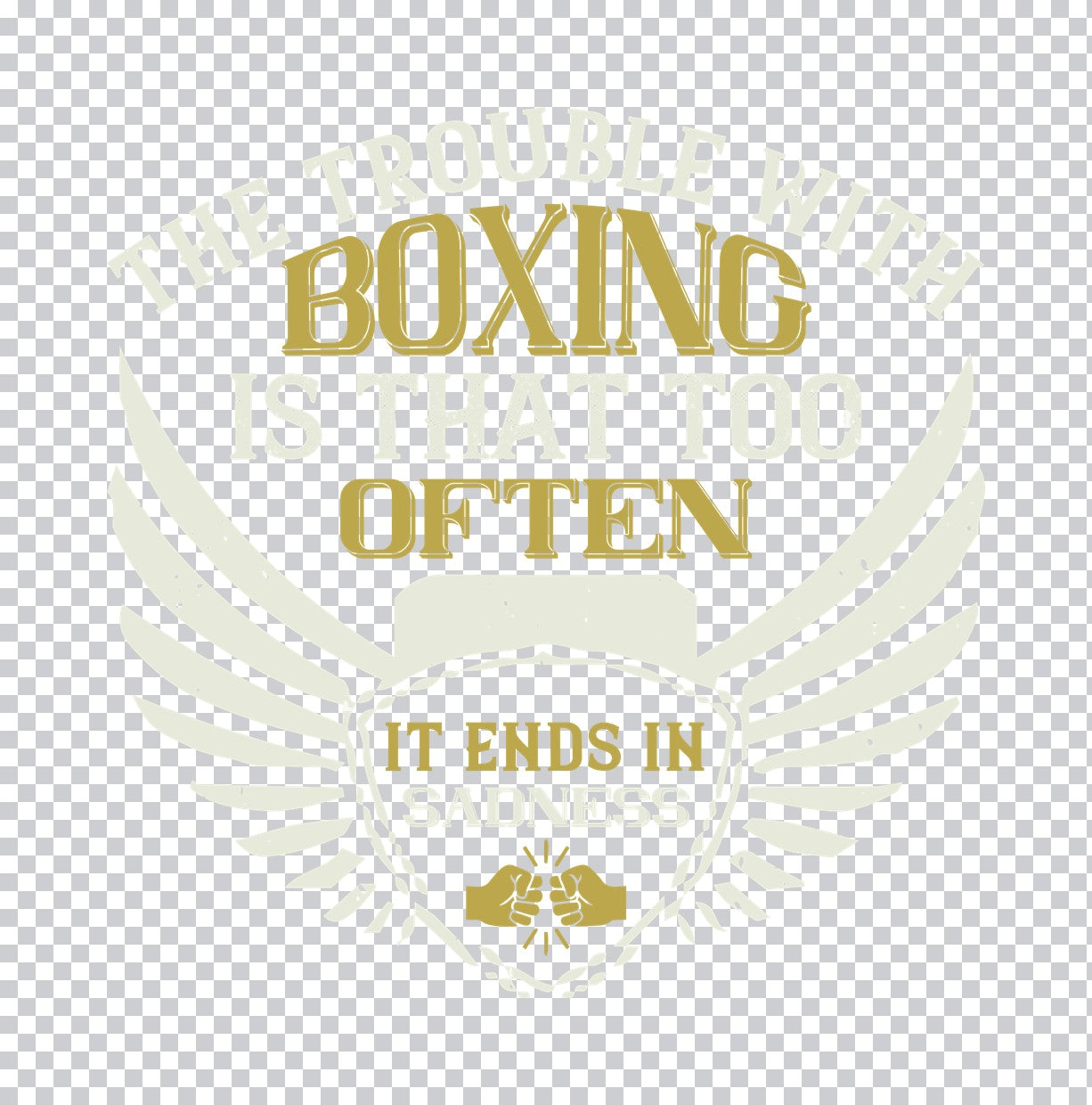 Trouble With Boxing Sadness DTF Transfer
