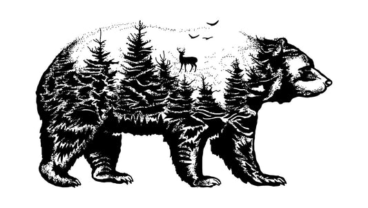 Bear Forest Silhouette DTF Transfer