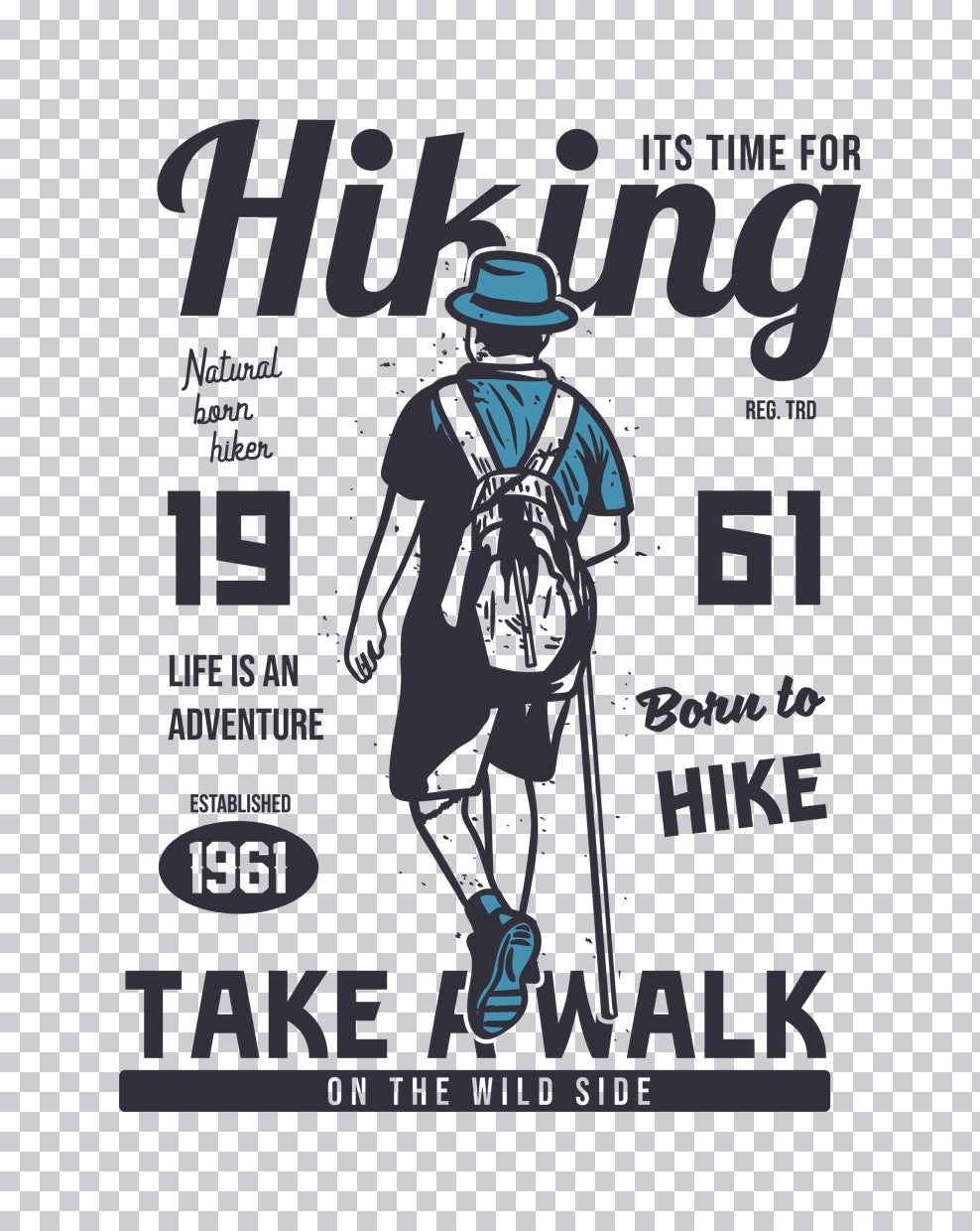 Vintage Hiking Adventure DTF Transfer