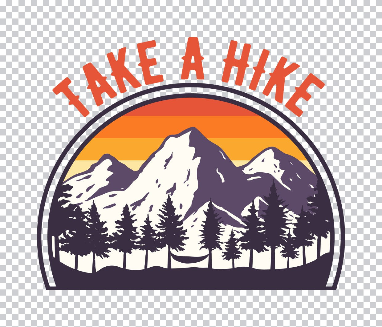 Take A Hike Mountain Sunset DTF Transfer