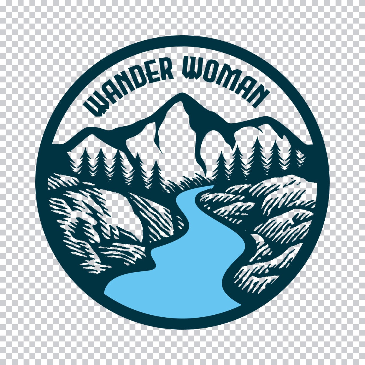 Wander Woman Mountain River DTF Transfer