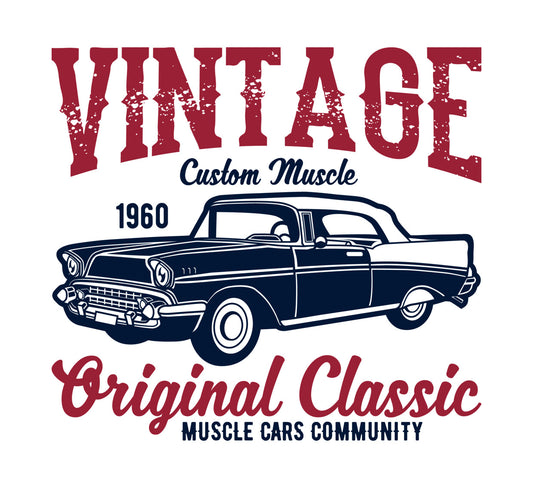 1960 Vintage Muscle Car Community DTF Transfer