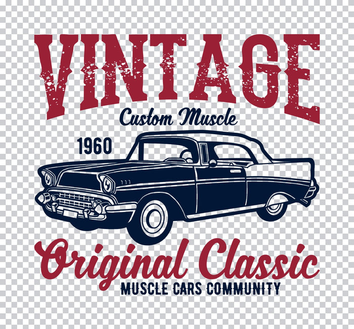 1960 Vintage Muscle Car Community DTF Transfer