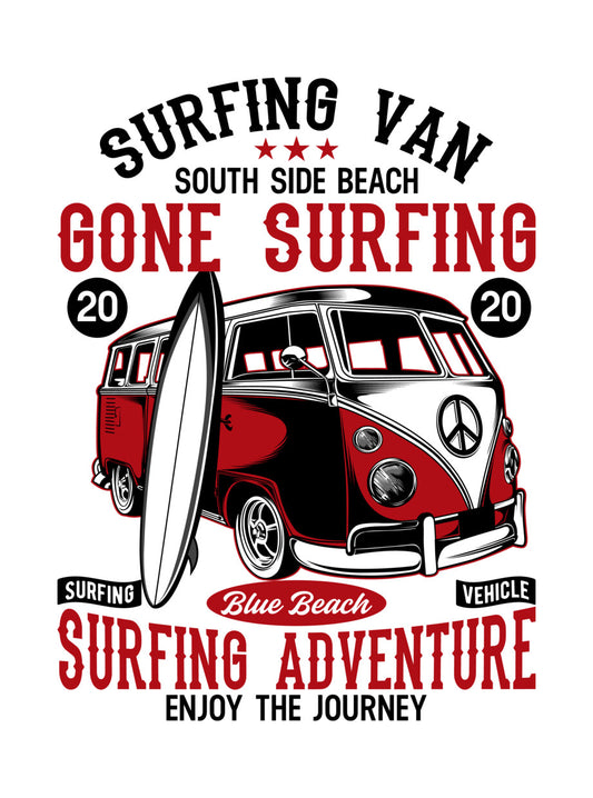 Surfing Adventure Van DTF Transfer