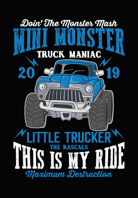 Mini Monster Truck DTF Transfer