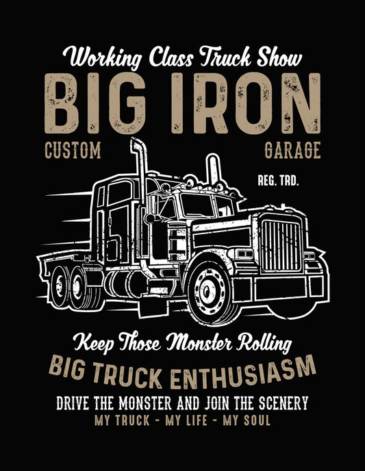Big Iron Custom Garage Truck DTF Transfer