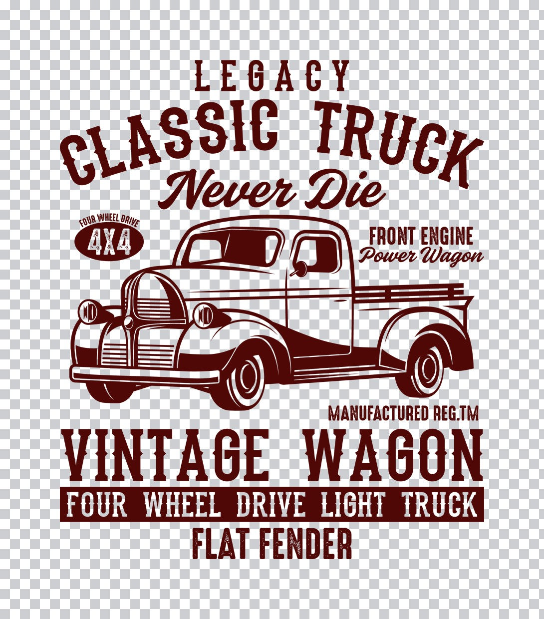 Classic Truck Never Die DTF Transfer