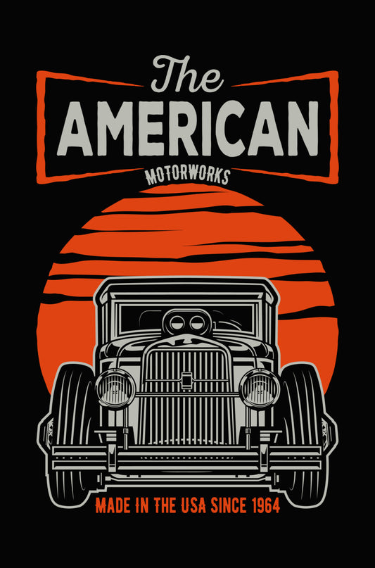 American Motorworks Vintage Car DTF Transfer