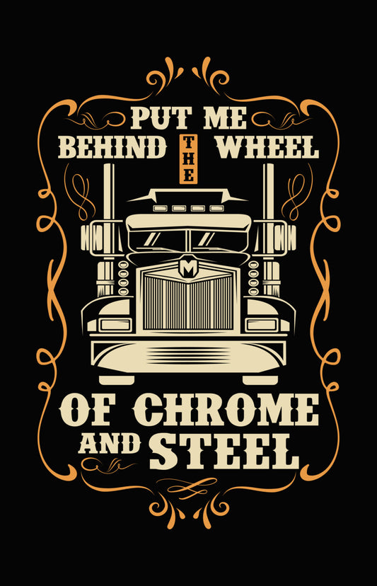 Chrome and Steel Trucker DTF Transfer