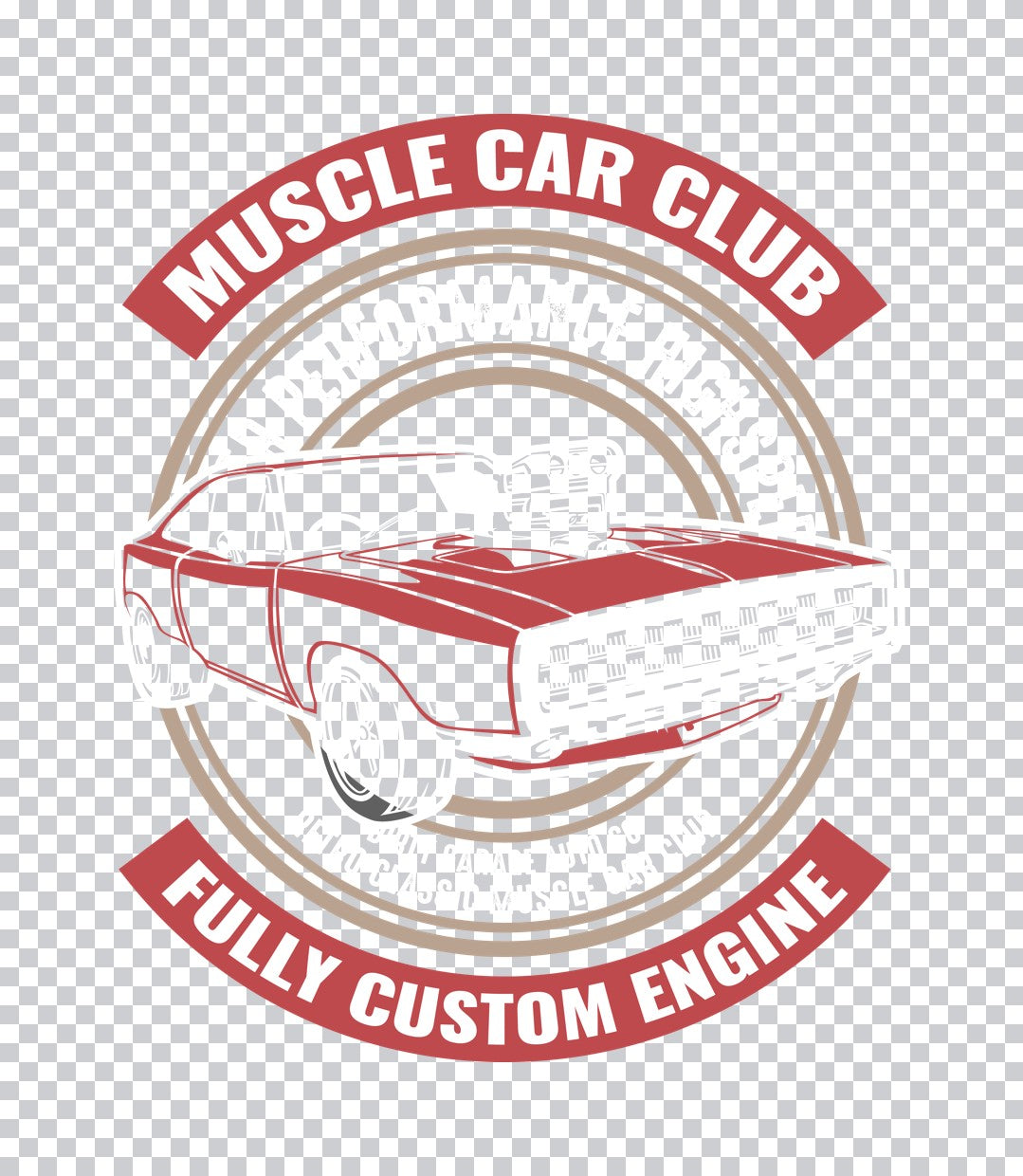 Muscle Car Club Emblem DTF Transfer