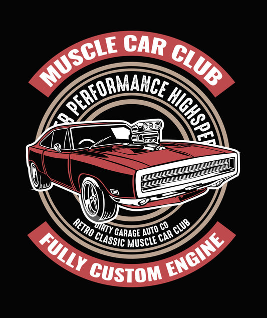 Muscle Car Club Emblem DTF Transfer