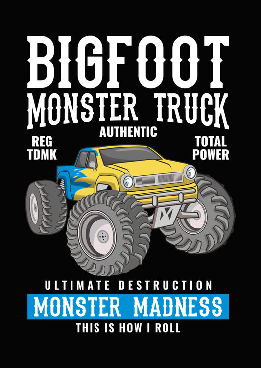 Monster Madness Truck DTF Transfer