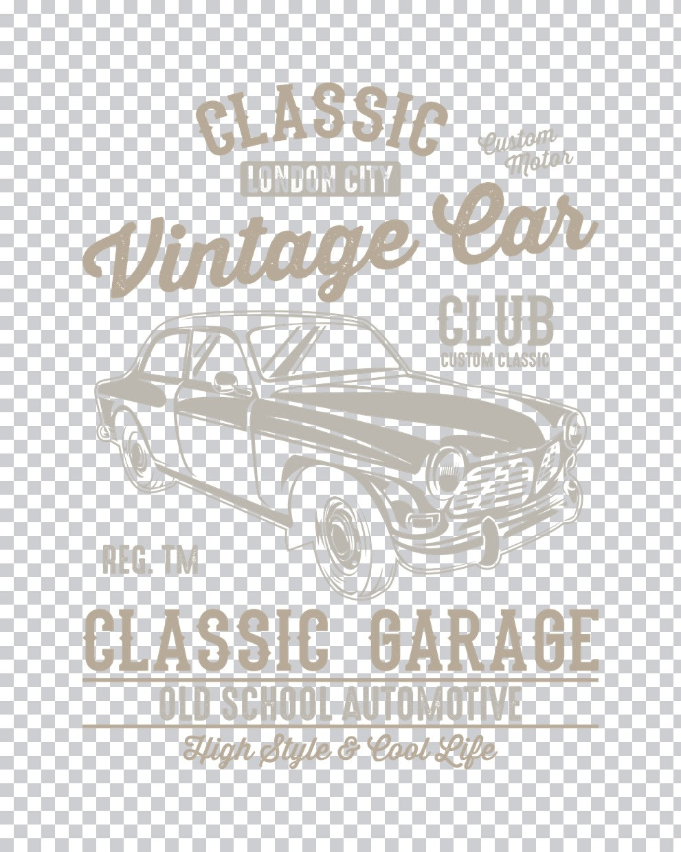 Classic Garage Vintage Car DTF Transfer