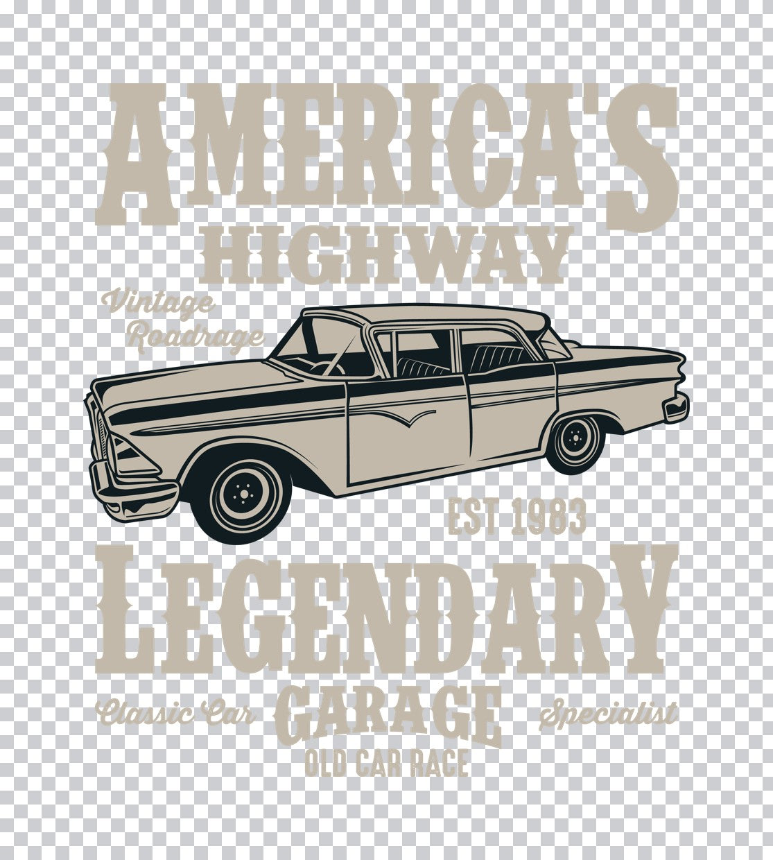 America's Highway Legendary Garage DTF Transfer