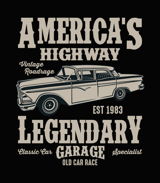 America's Highway Legendary Garage DTF Transfer