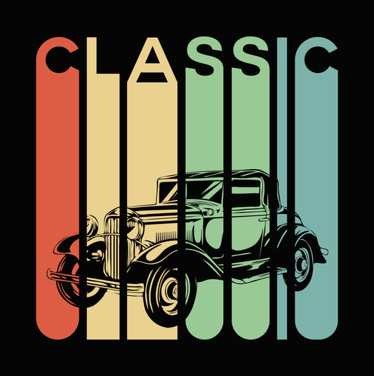 Classic Retro Car DTF Transfer