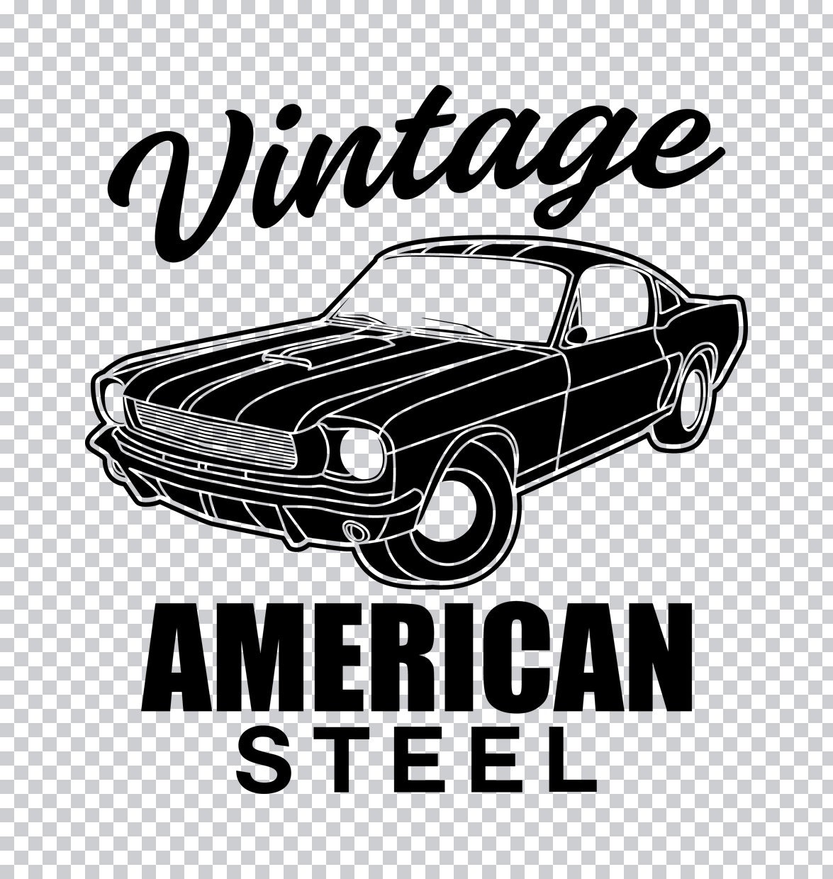 Vintage American Steel Car DTF Transfer