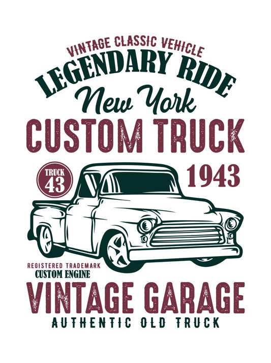 Vintage 1943 Custom Truck DTF Transfer