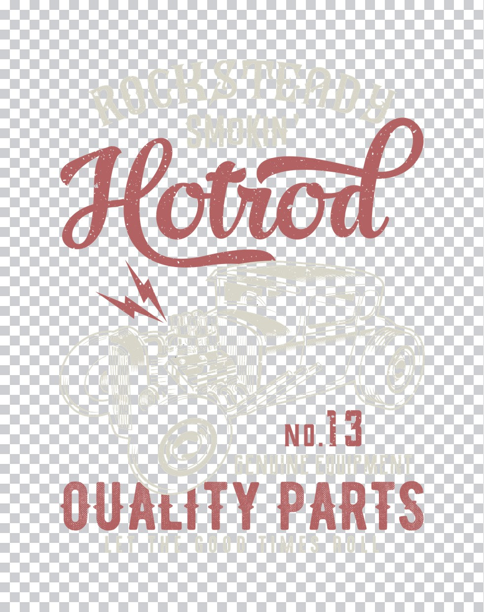 Rocksteady Smokin' Hotrod DTF Transfer