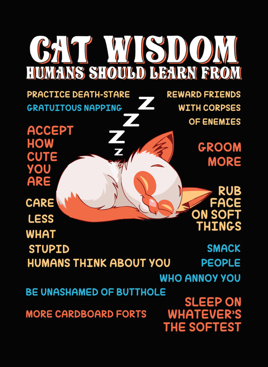 Cat Wisdom Funny Quote DTF Transfer