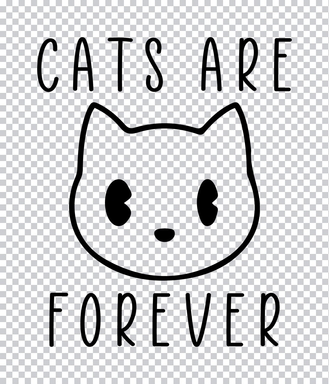 Cats Are Forever Minimalist Line Art DTF Transfer