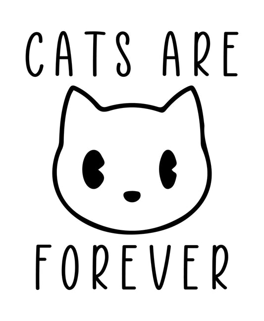 Cats Are Forever Minimalist Line Art DTF Transfer