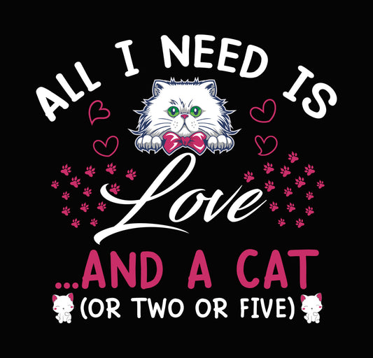 Cute Cat and Paw Prints DTF Transfer