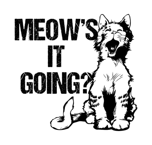Meow's It Going Cat DTF Transfer