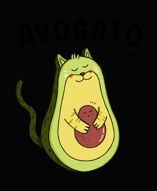Avogato Funny Cat Avocado DTF Transfer