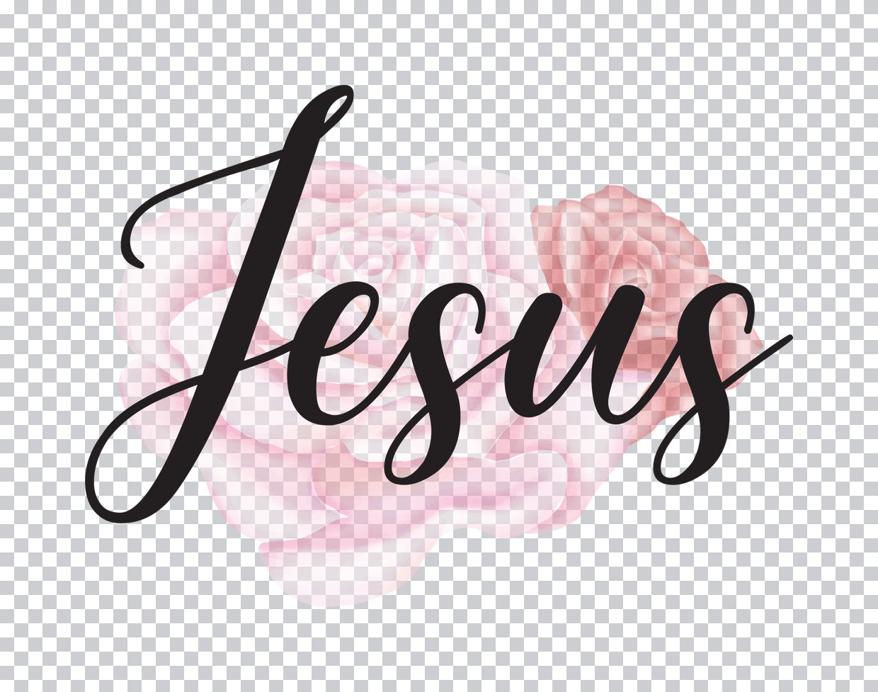 Jesus Floral Script DTF Transfer