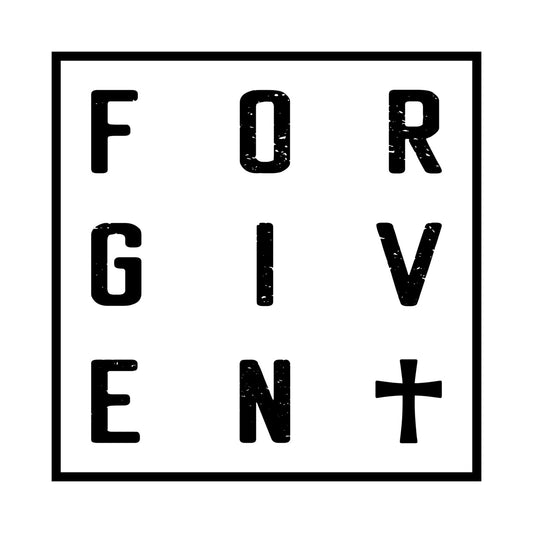 Forgiven Typography Cross DTF Transfer