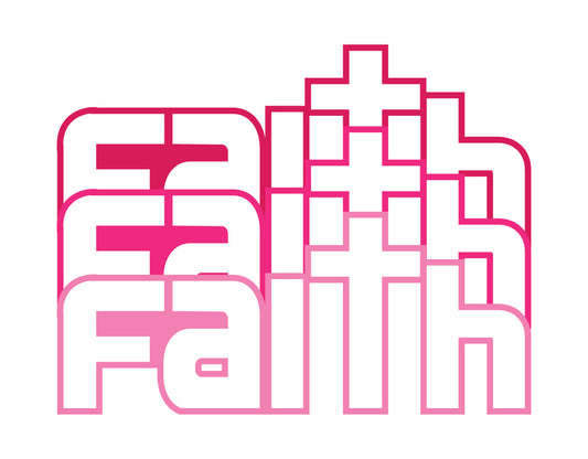 Faith Cross Typography DTF Transfer