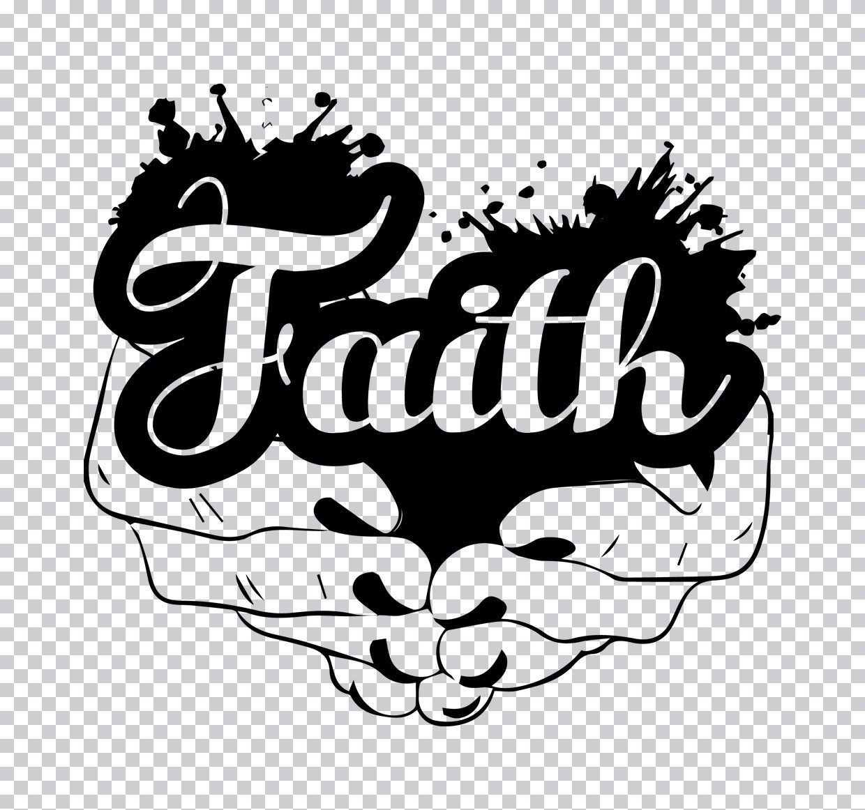 Faith Heart Hands DTF Transfer