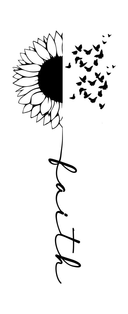 Sunflower Butterfly Faith DTF Transfer