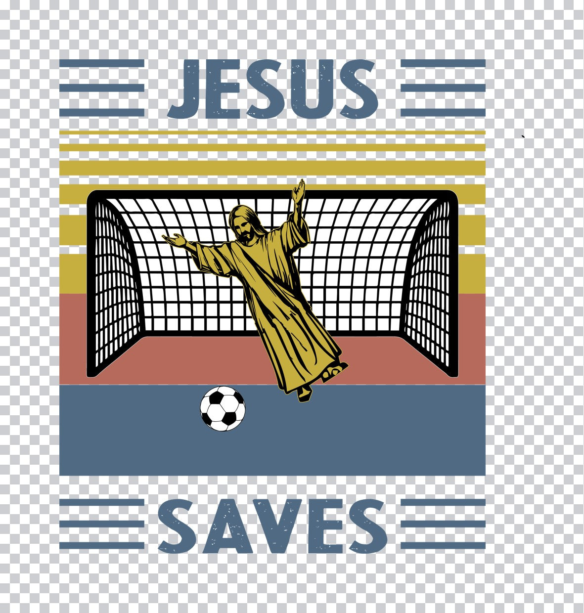 Jesus Saves Soccer Faith DTF Transfer