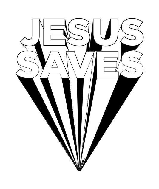 Jesus Saves Bold Typography DTF Transfer