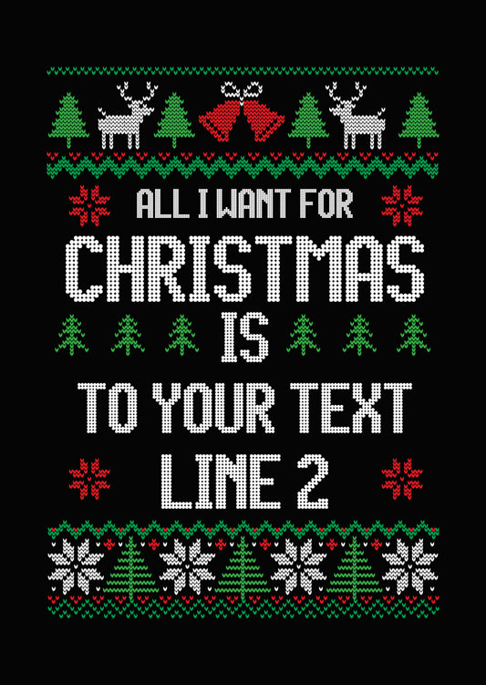 Christmas Sweater Border Pattern DTF Transfer