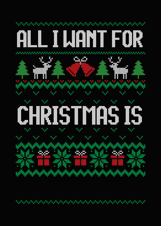 Christmas Sweater Pattern DTF Transfer