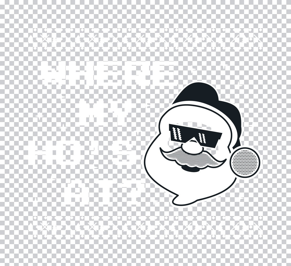 Cool Santa with Sunglasses DTF Transfer