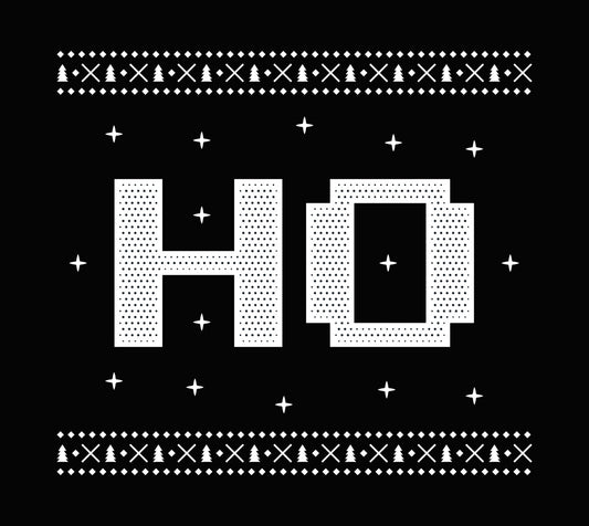HO HO Dot Matrix Style DTF Transfer