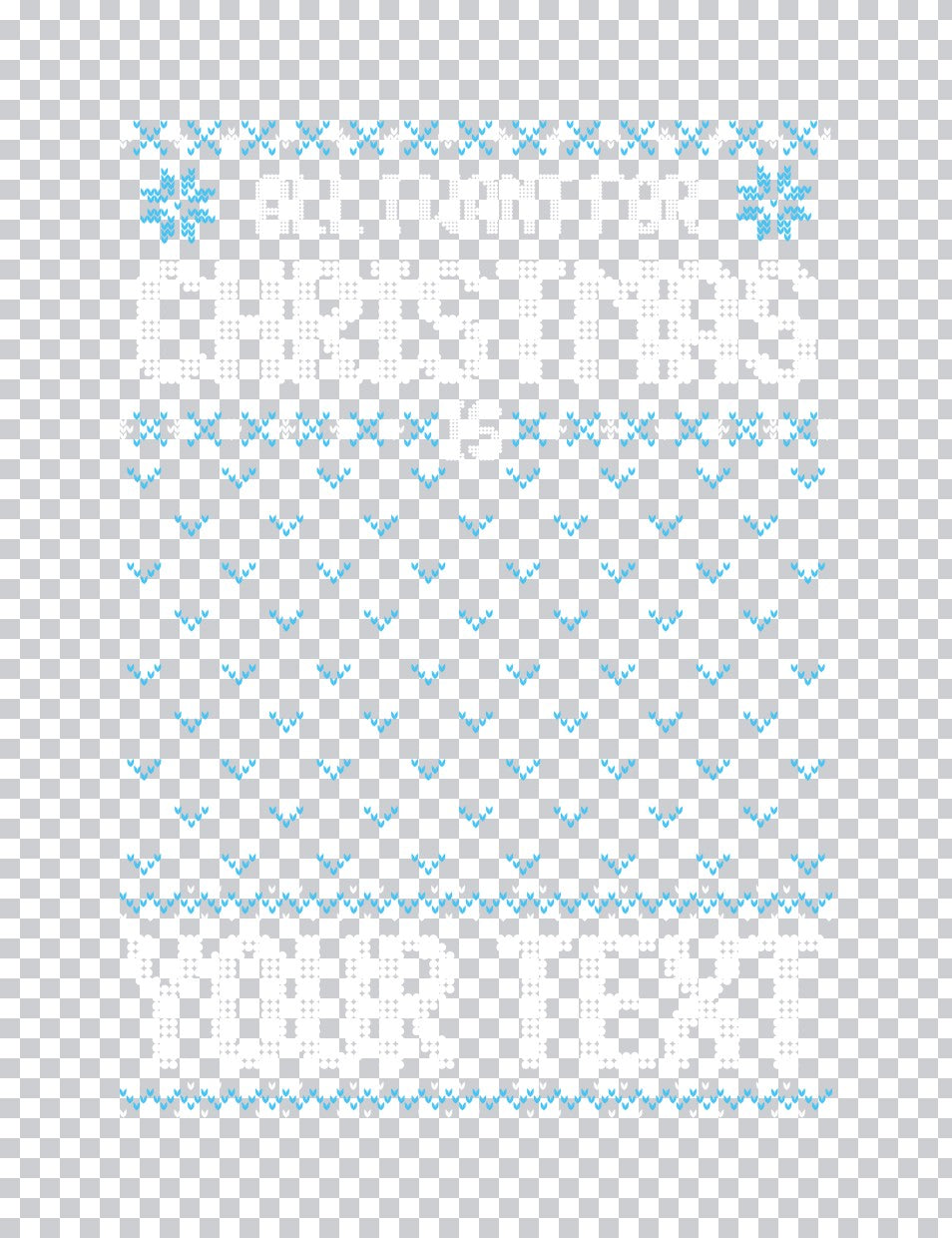 Blue Snowflake Knit Pattern DTF Transfer