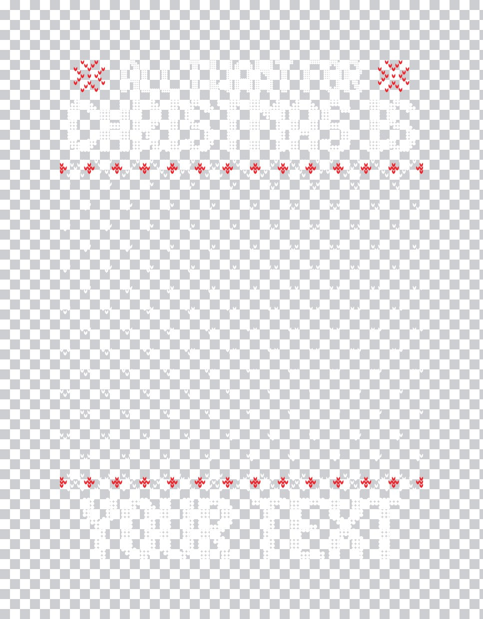Red Knit Pattern Border DTF Transfer