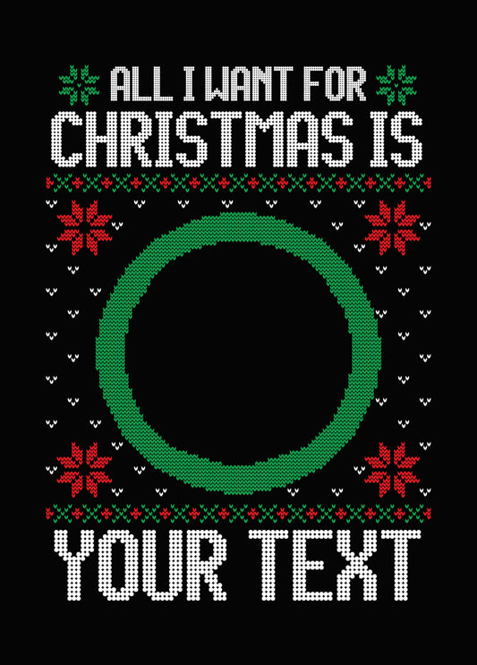 Green Knit Wreath Frame DTF Transfer