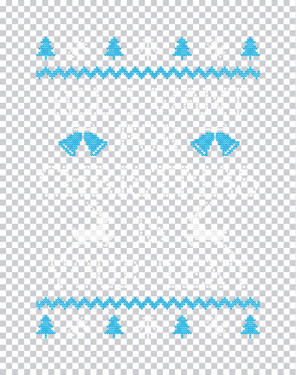 Blue Christmas Sweater Pattern DTF Transfer