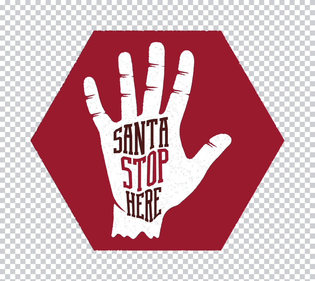Santa Stop Here Handprint DTF Transfer