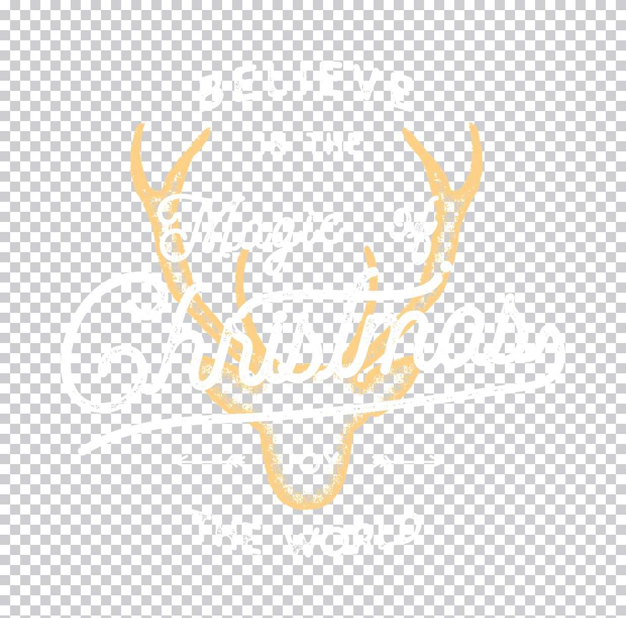 Rustic Deer Antler Christmas DTF Transfer