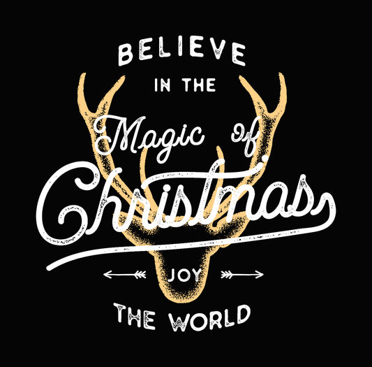 Rustic Deer Antler Christmas DTF Transfer